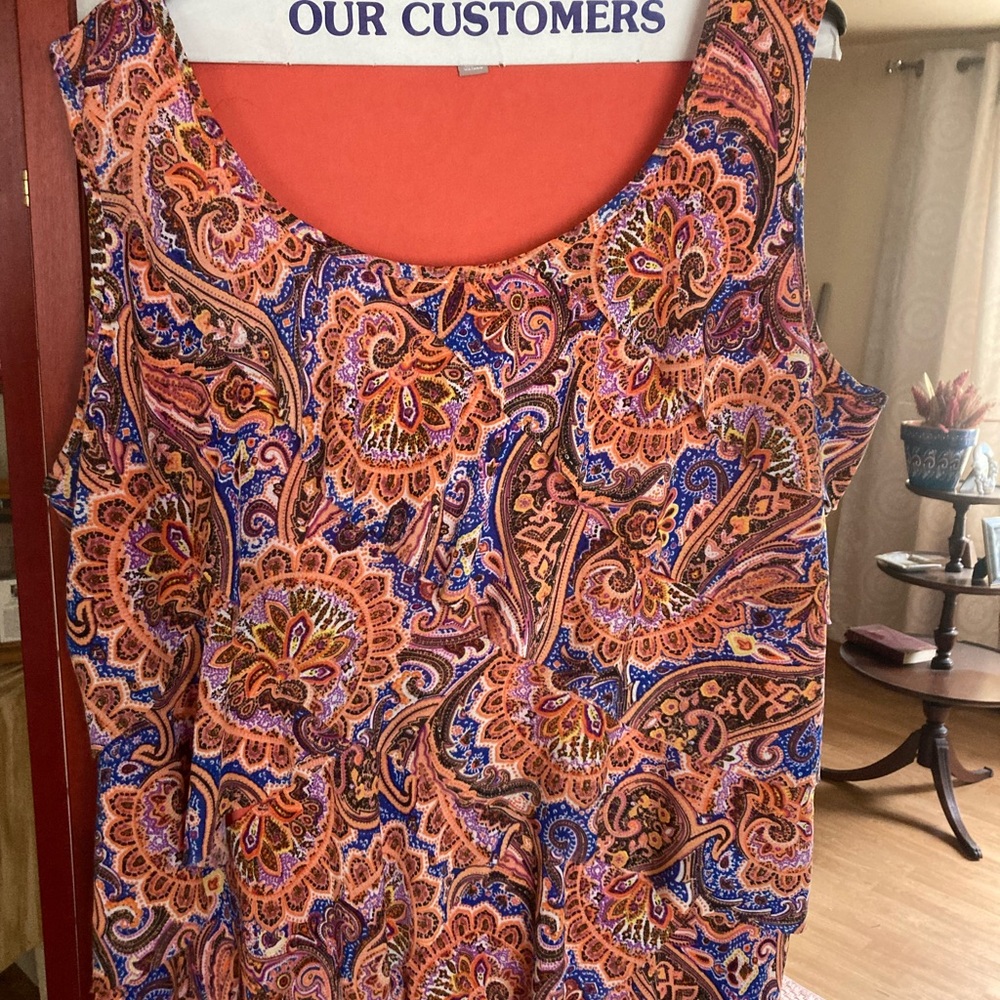 Paisley Sleeveless Top - Multicolor